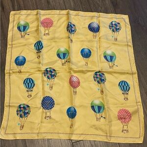 Yellow Scarf with Colorful Hot Air Balloons